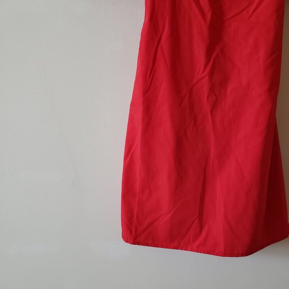 NWOT Red Puffed Sleeve Strappy Cutout Fitted Dress Small - Picture 3 of 5